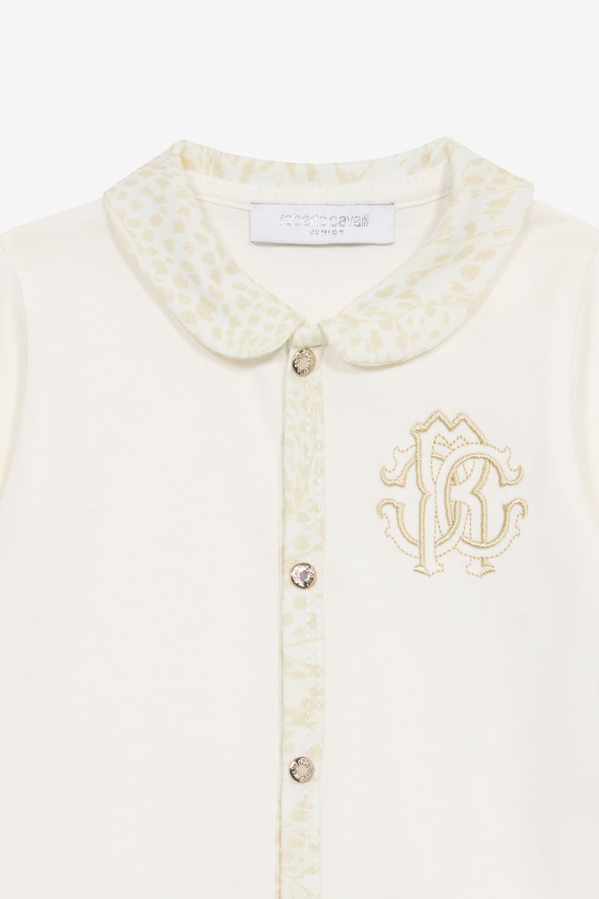 JU Cheetah-Print Hat, Bib And Romper Suit Set JU Cheetah-Print Hat, Bib And Romper Suit Set White UJT828-JD001