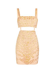 RC Leopard Bead-Embellished Mini Dress Pink JQR155-JJ050