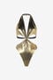 RC Maillot de bain une-pièce doré avec serpent et découpes RC Maillot de bain une-pièce doré avec serpent et découpes GOLD WWW006-JE032