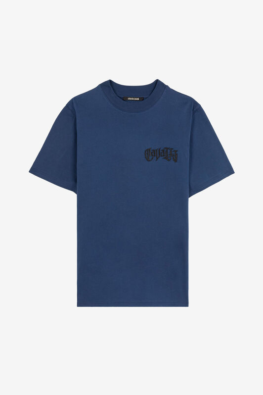 RC T-shirt à logo imprimé orné de cristaux Bleu foncé QRT61A-JD060