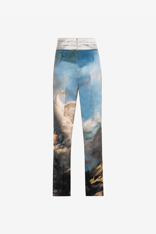 RC Painting-Print Tailored Trousers Light blue QWT200-SWG38