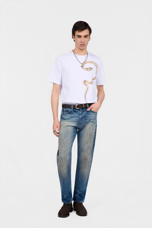 RC White T-Shirt With Printed Snake RC White T-Shirt With Printed Snake WHITE XNT61B-JD060