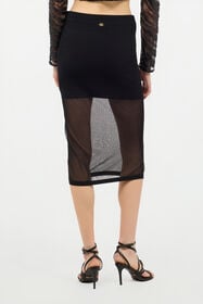 JC Mini-Jupe Avec Empiècement En Tulle Noir UFT101-UF152