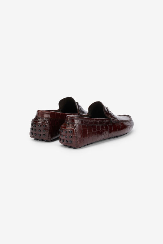 RC Mocassin Marron Imprimé Crocodile DARK BROWN QOS00A-PZ577