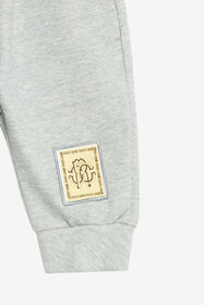 JU Grey Baby Jogging Pants With Logo Patch GREY MELANGE UJT213-CF050