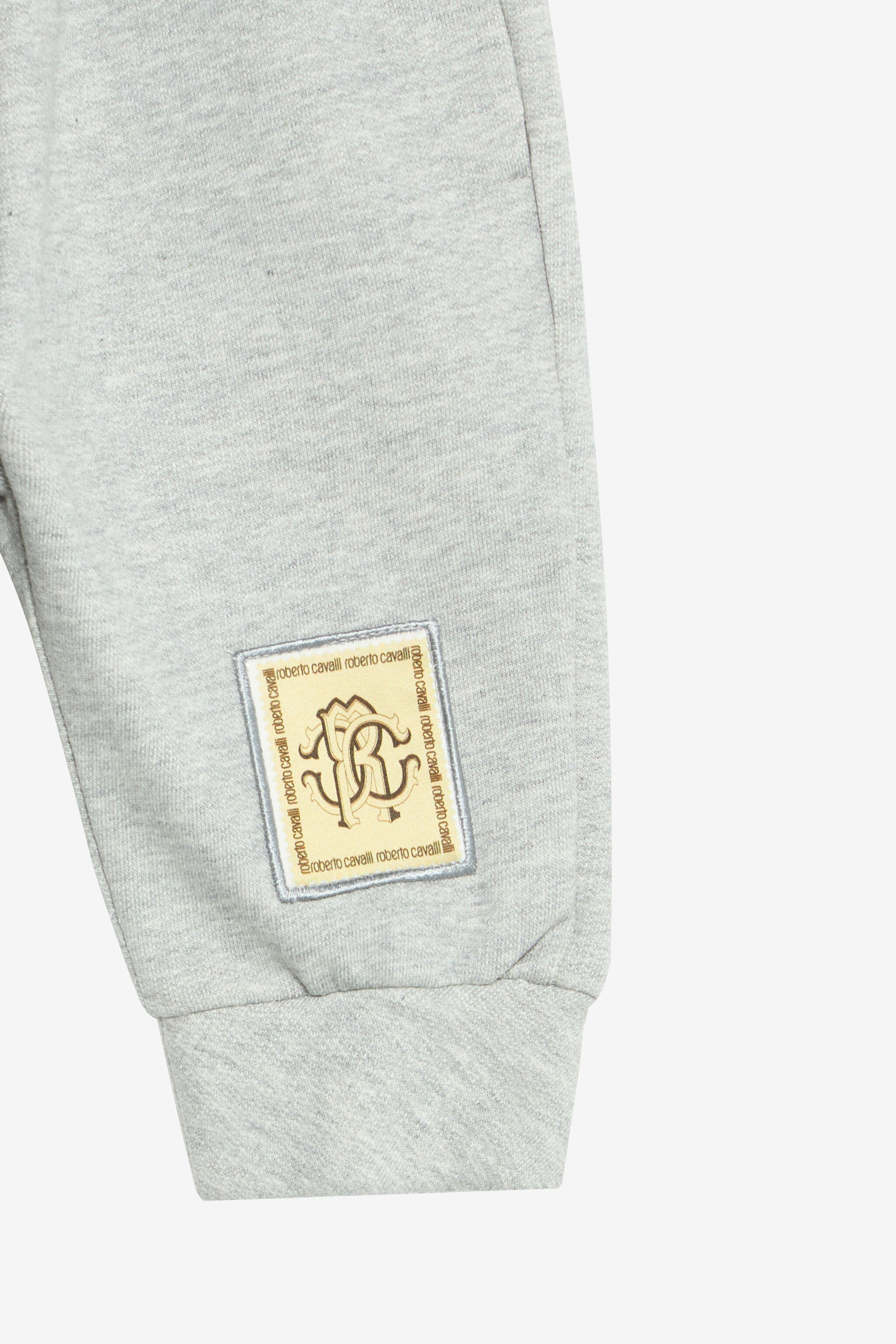 JU Grey Baby Jogging Pants With Logo Patch JU Grey Baby Jogging Pants With Logo Patch GREY MELANGE UJT213-CF050