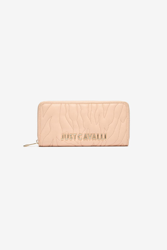 JC Top-Stitched Wallet With Logo Light Brown UFP013-UF500