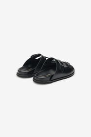 RC Sandale en cuir avec boucle BLACK WNS004-PZA90