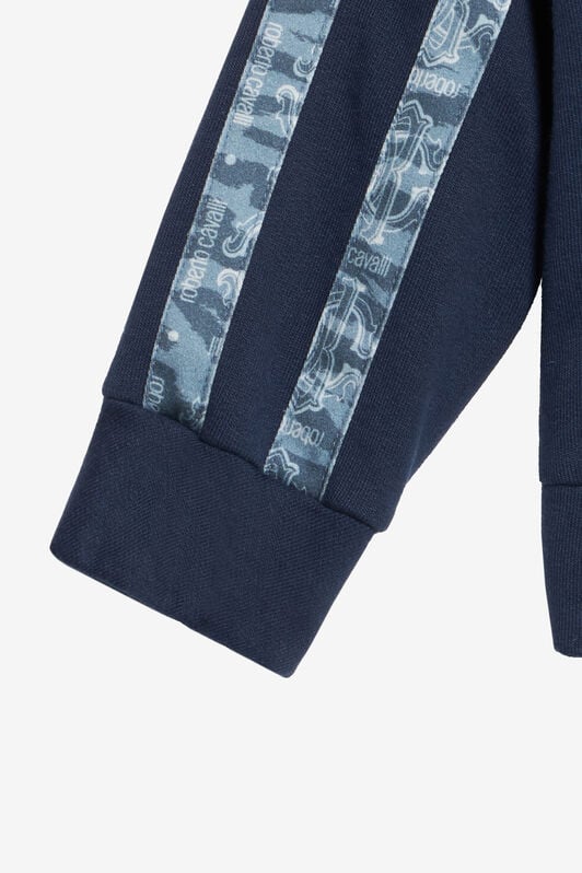 JU Hooded Sweatshirt With Branded Bands JU Hooded Sweatshirt With Branded Bands Dark blue UJT691-CF050