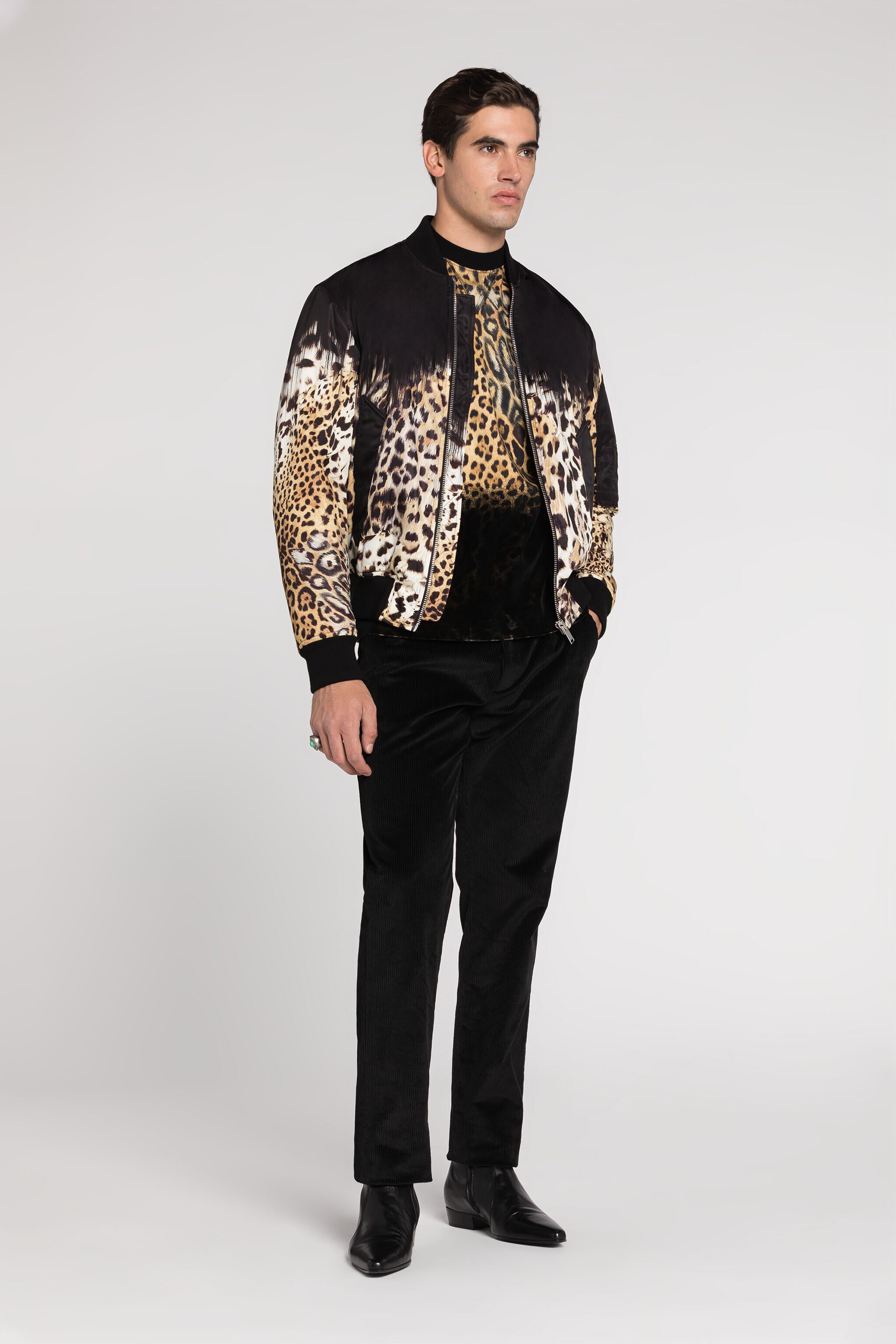 RC Queen of Sicily-Print Bomber Jacket RC Queen of Sicily-Print Bomber Jacket Light brown RRT403-5R003