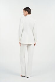 RC Cotton Jacquard Blazer with Leopard Print WHITE WQT405-CH090