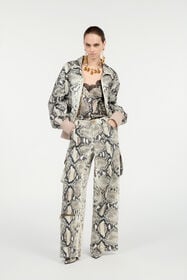 RC Rock Cargo Jeans With Python Print Light Brown VWJ250-DAQ75