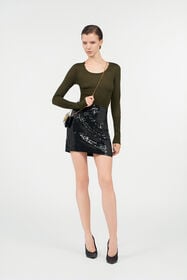 RC Sequin Mini Skirt BLACK WKR307-GG001