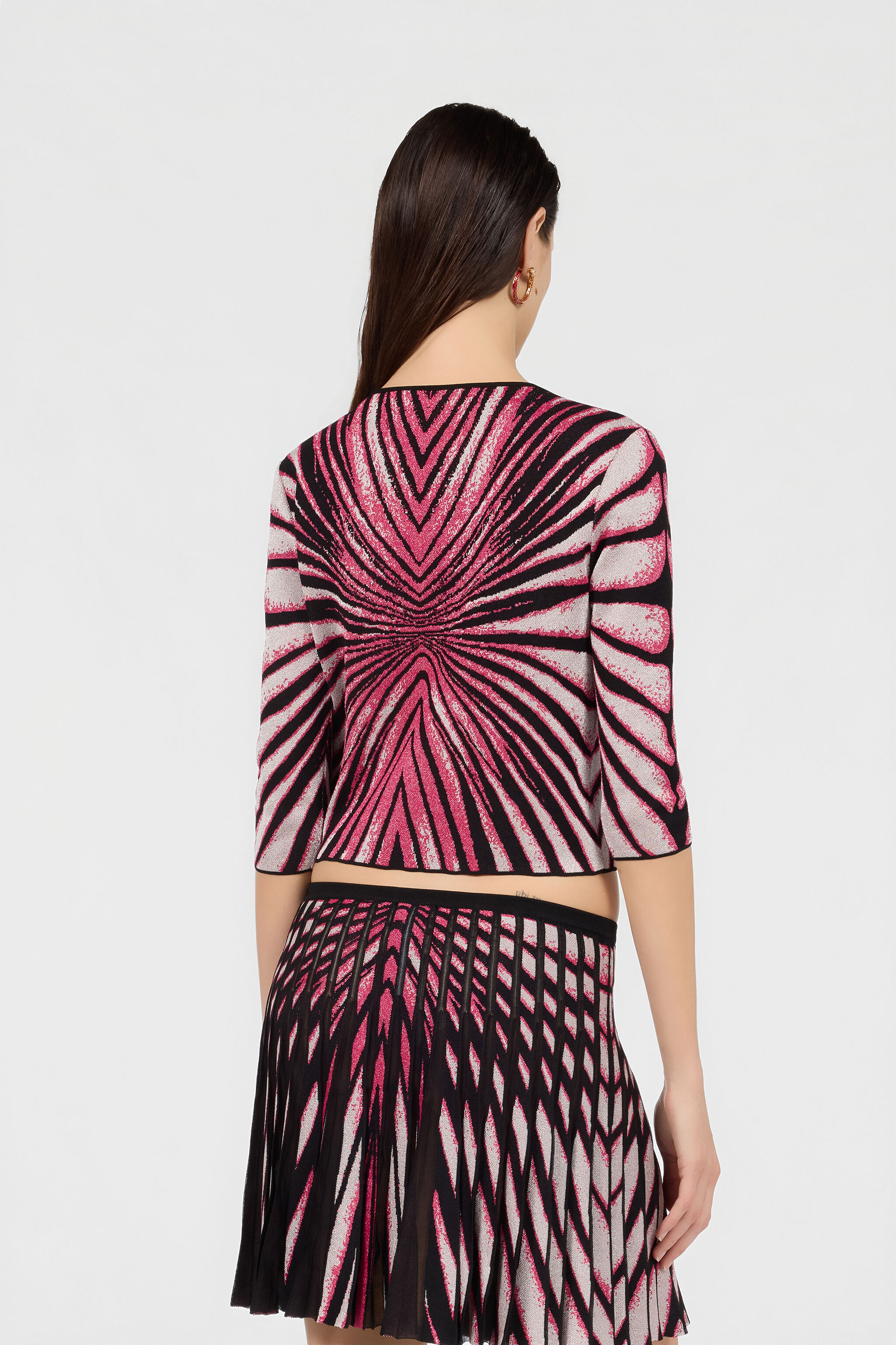 Ray Of Paradise Print Cardigan in MAGENTA for Women | Roberto Cavalli®