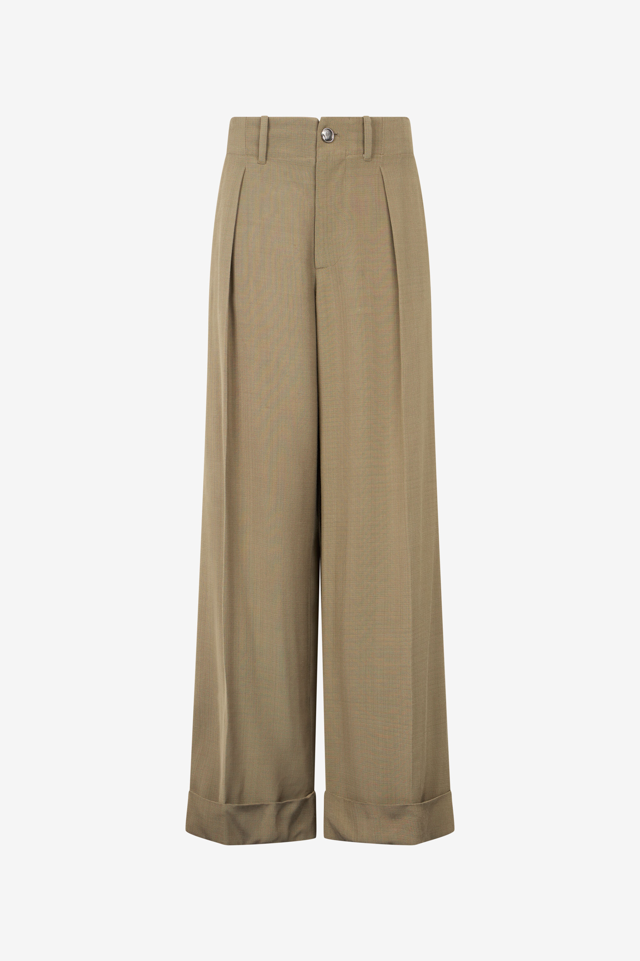 RC Palazzo Pants With Pleat Detail RC Palazzo Pants With Pleat Detail Brown URT245-VI045
