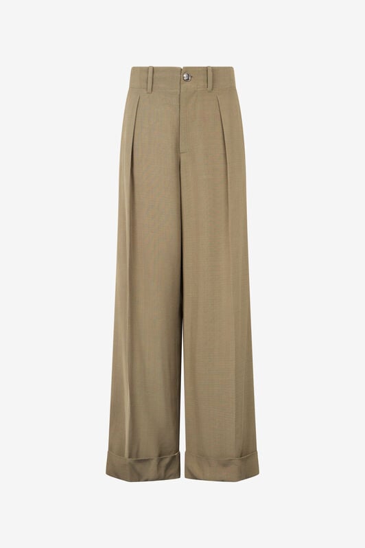 RC Palazzo Pants With Pleat Detail RC Palazzo Pants With Pleat Detail Brown URT245-VI045