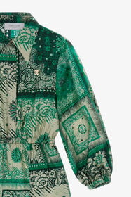 JU Patchwork Dress Green TJT10T-4QN16