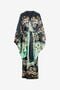 RC Silk Kimono With Kimono Print RC Silk Kimono With Kimono Print GREEN/BLACK XQT505-RYT25