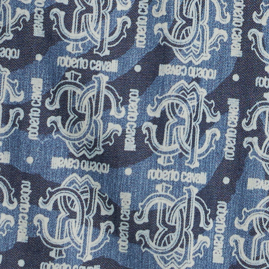 JU Denim Shorts With RC Monogram Blue UJJ209-DYO44