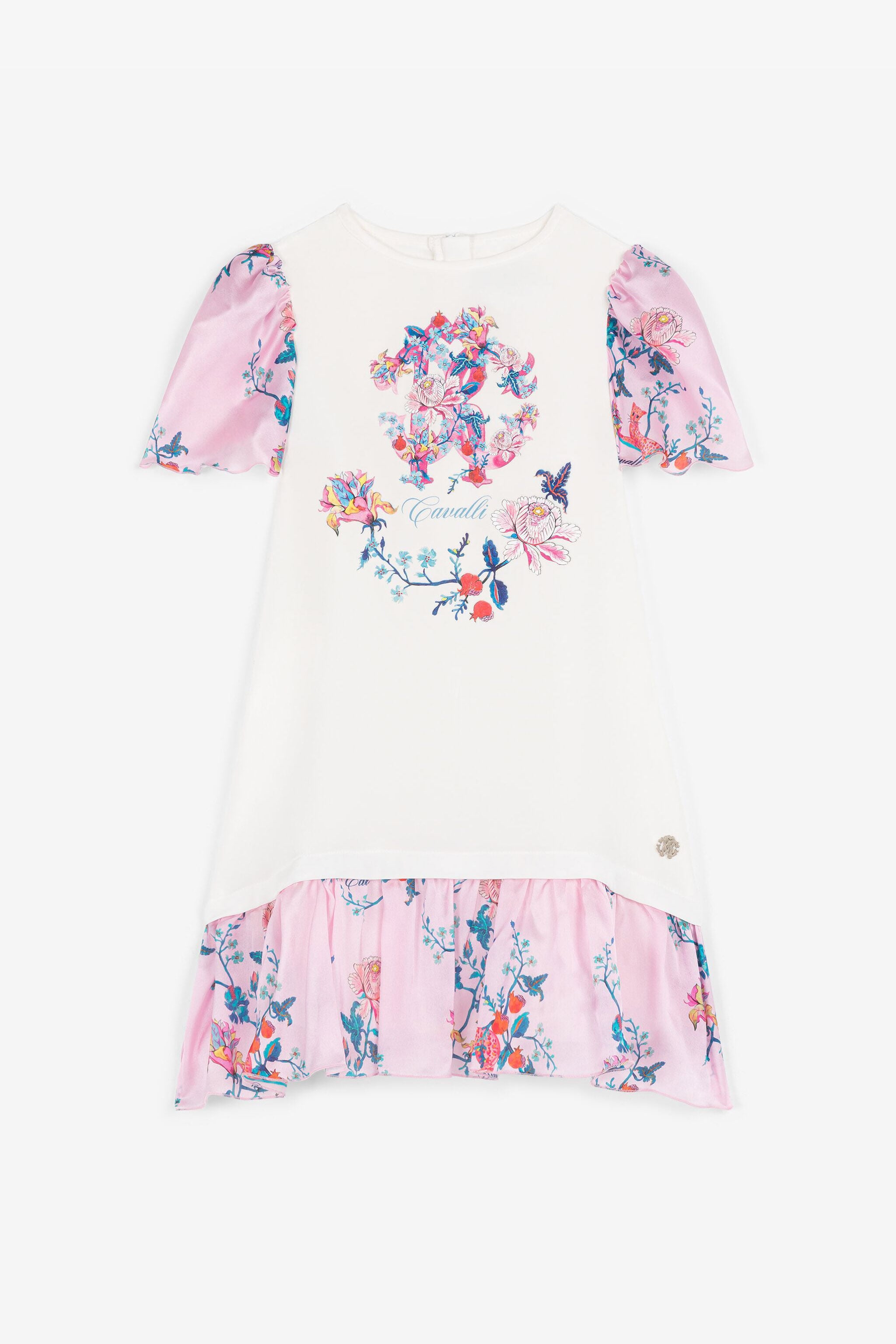 JU RC Monogram Silk Dress JU RC Monogram Silk Dress White RJT125-FL002