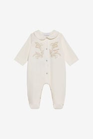 JU Baby-Strampler mit goldener Stickerei IVORY XJT80O-JD003