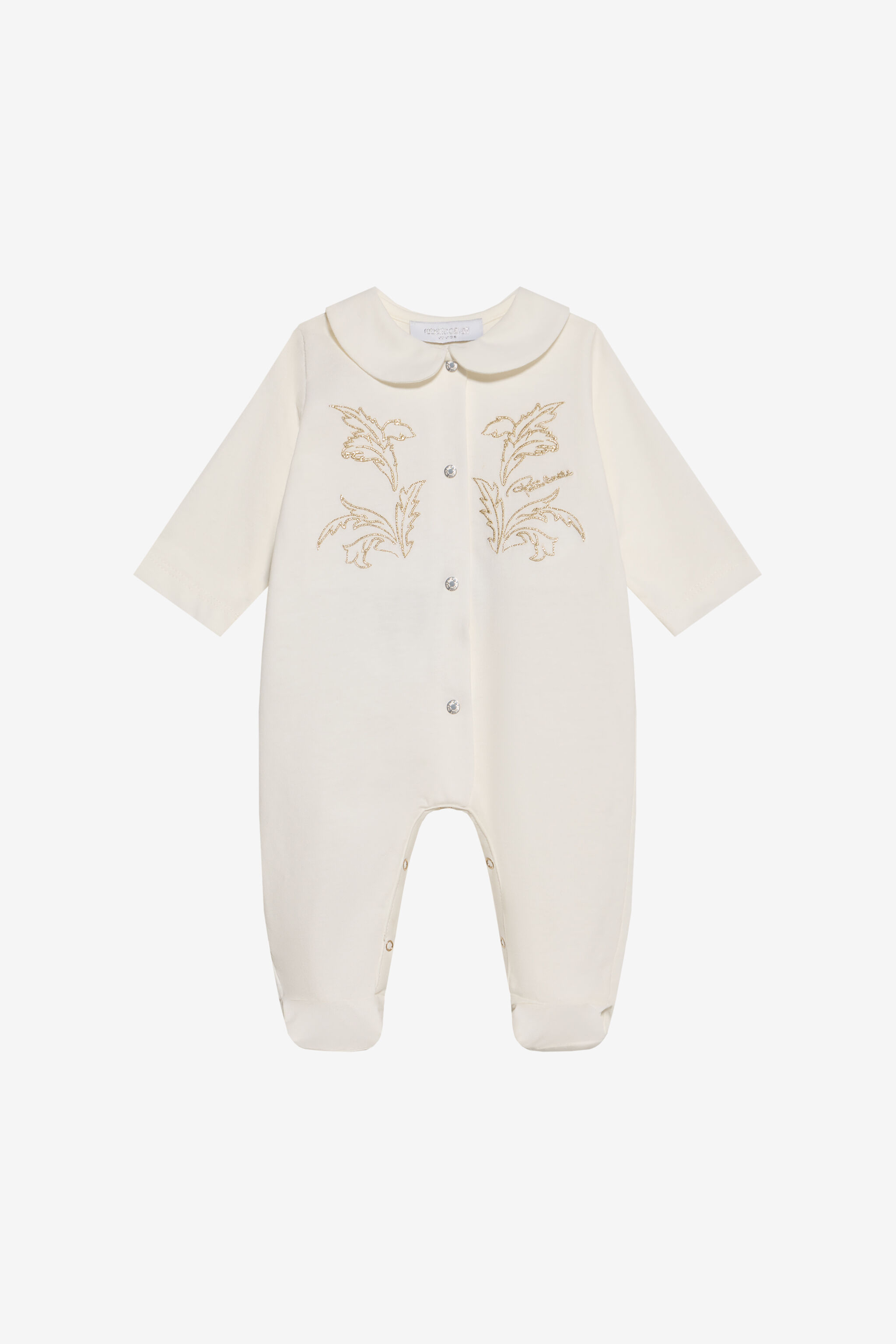 JU Baby-Strampler mit goldener Stickerei JU Baby-Strampler mit goldener Stickerei IVORY XJT80O-JD003