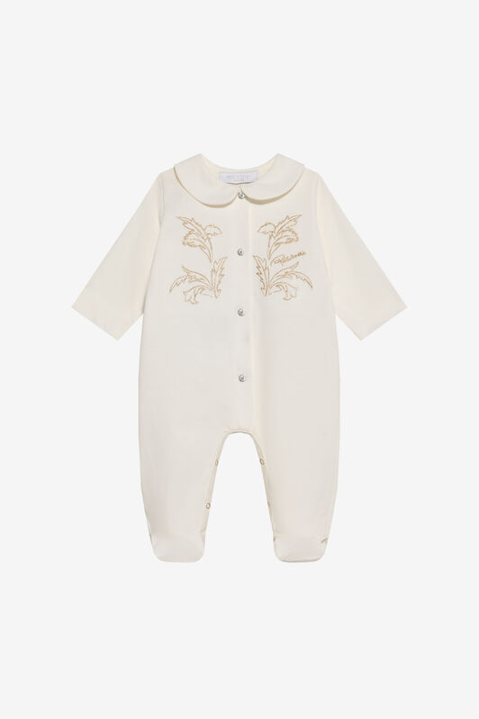 JU Baby-Strampler mit goldener Stickerei JU Baby-Strampler mit goldener Stickerei IVORY XJT80O-JD003