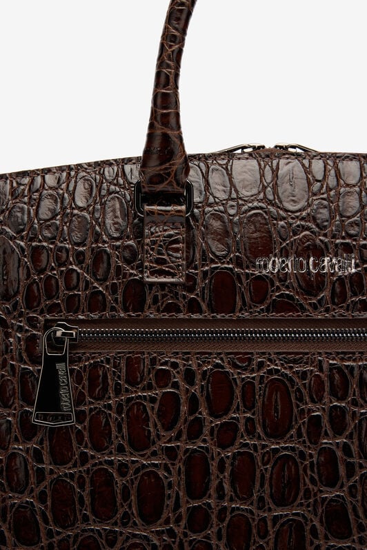 RC Crocodile-Print Bag With Shoulder Strap RC Crocodile-Print Bag With Shoulder Strap Brown URB004-PZU02