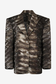 RC Silver Fur Print Jacket BLACK/BEIGE XWT400-NVT79