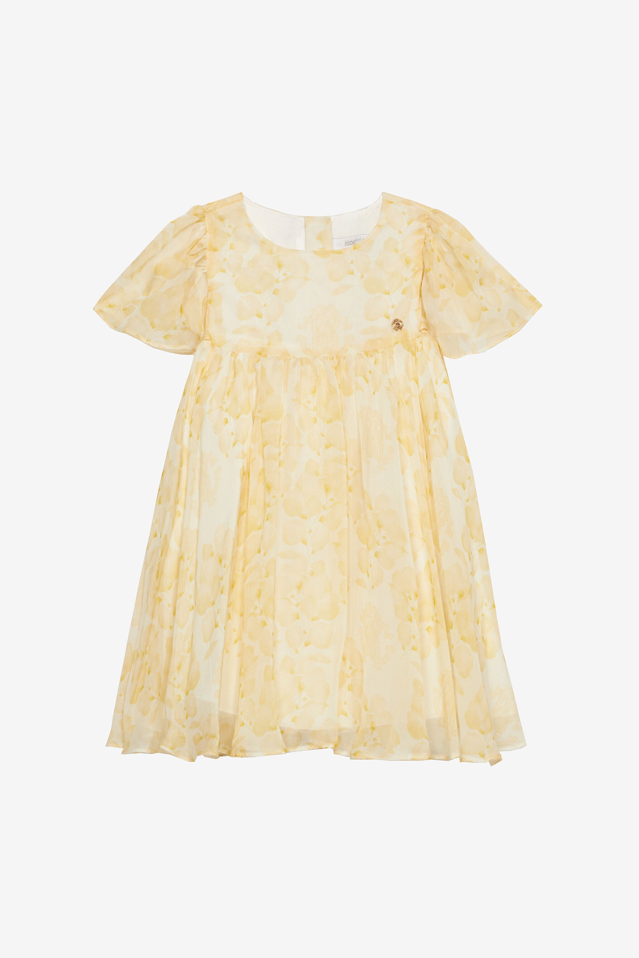 JU Silk Dress With Floral Print JU Silk Dress With Floral Print Yellow UJT102-2NO41