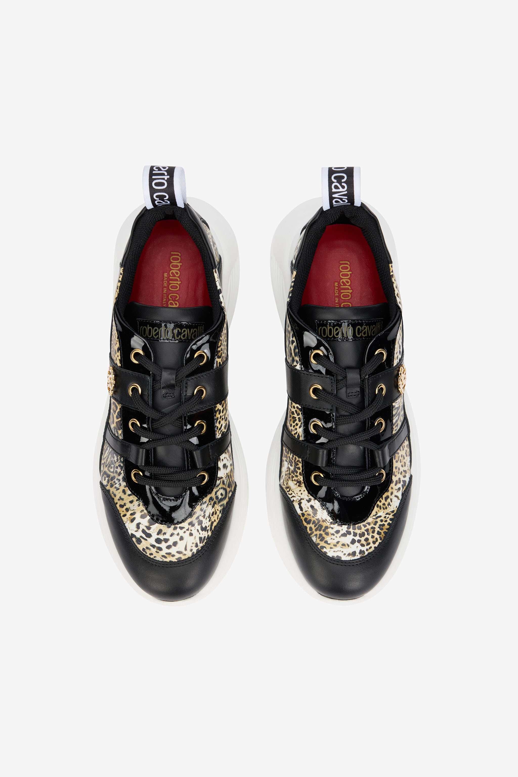 RC Leopard Print Leather Sneakers RC Leopard Print Leather Sneakers BLACK/JAGUAR QOS01G-PZO13