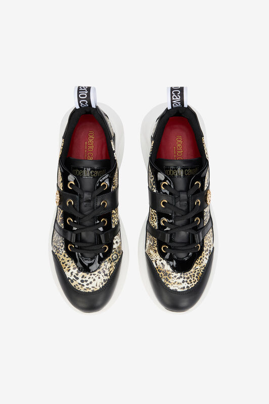 RC Leopard Print Leather Sneakers RC Leopard Print Leather Sneakers BLACK/JAGUAR QOS01G-PZO13