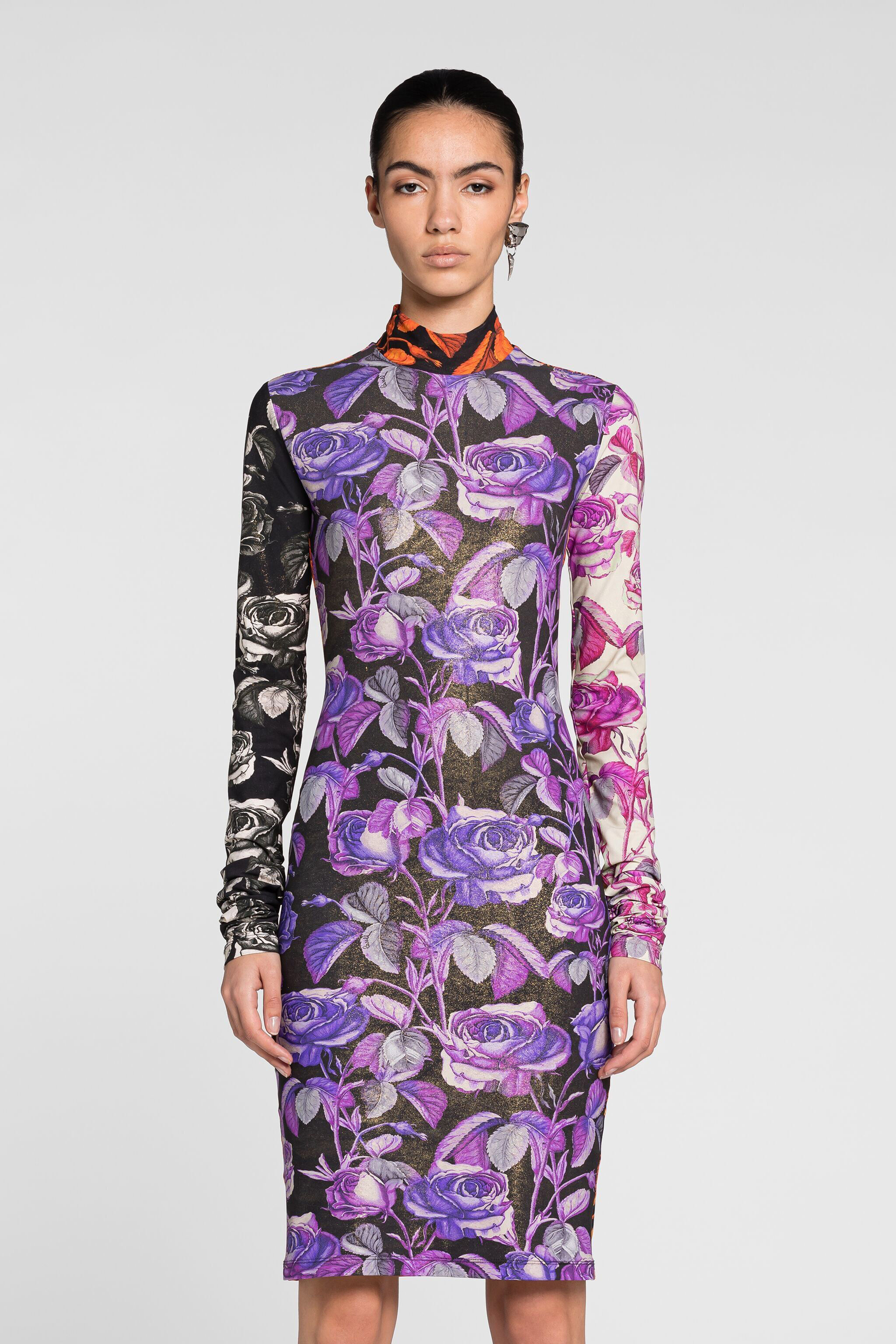 RC Rose-Print Dress RC Rose-Print Dress Purple PQT10C-LNF03
