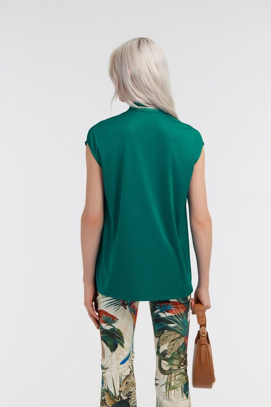 RC Green Top With Fringed Lavallière RC Green Top With Fringed Lavallière Light blue SKT604-JJ036