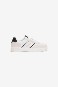 JC White Leather Sneakers With Suede Inserts WHITE UFS016-UF291