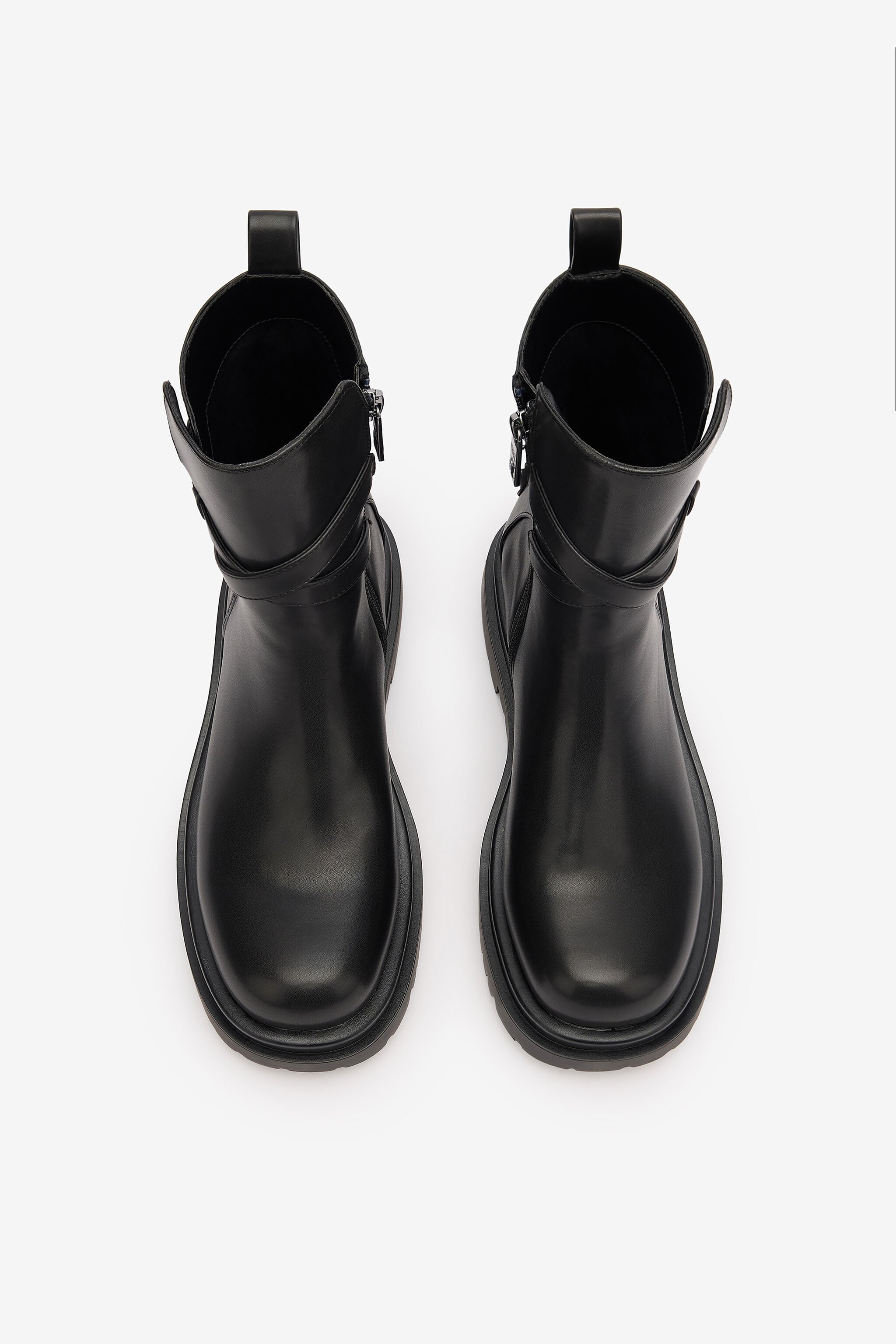 JC Combat Boots With Strap And JC Monogram JC Combat Boots With Strap And JC Monogram Black TFS036-TF269