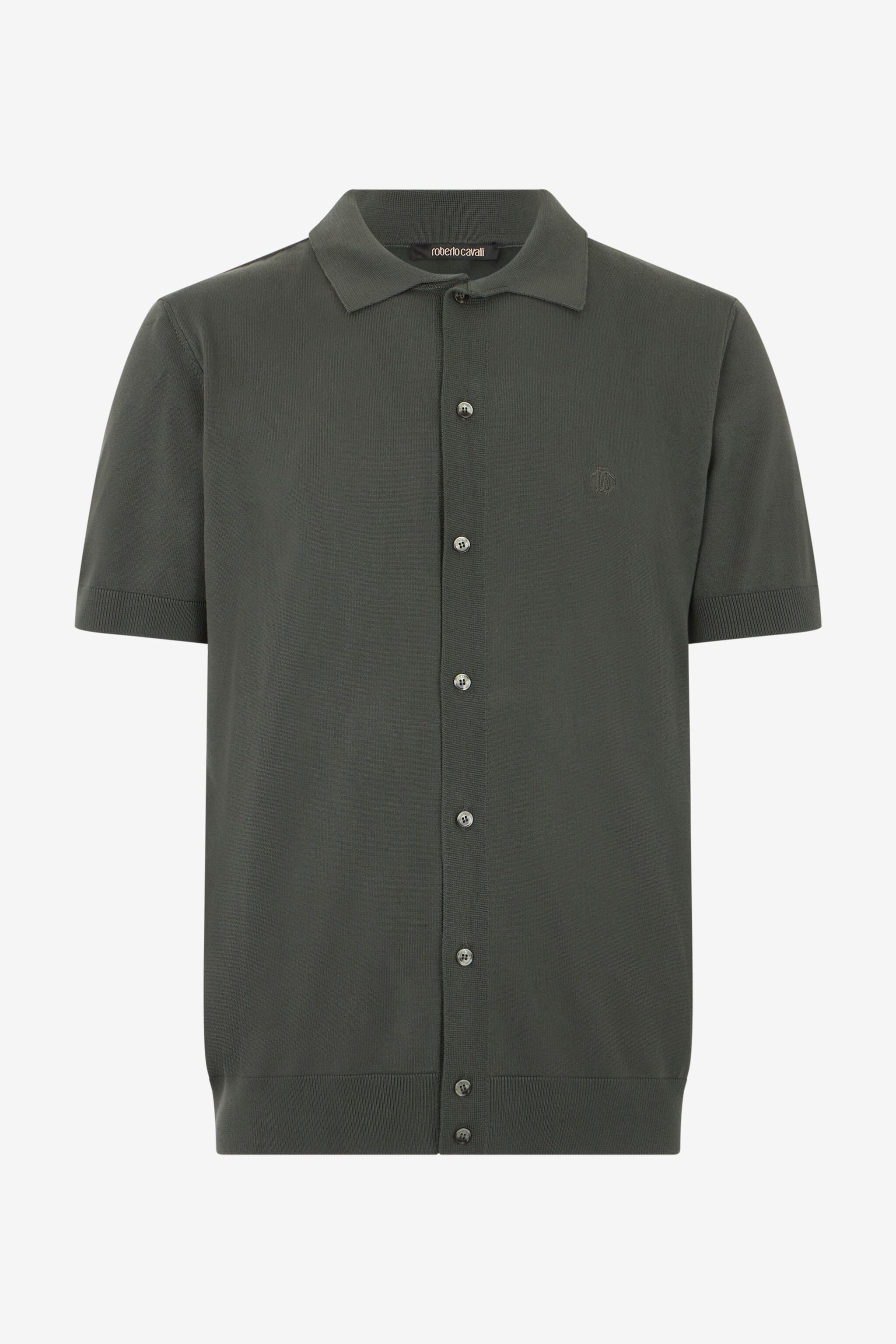 RC Green Knitted Polo Shirt with Monogram RC RC Green Knitted Polo Shirt with Monogram RC MILITARY GREEN SOT71D-VI044
