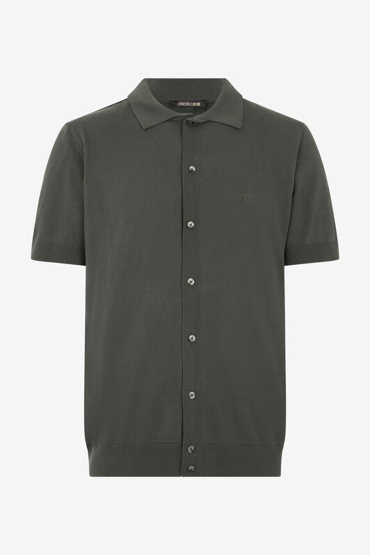 RC Green Knitted Polo Shirt with Monogram RC RC Green Knitted Polo Shirt with Monogram RC MILITARY GREEN SOT71D-VI044