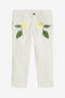 JU Pantalon Avec Fleurs Brodées JU Pantalon Avec Fleurs Brodées MILKY WHITE UJT23I-CE036