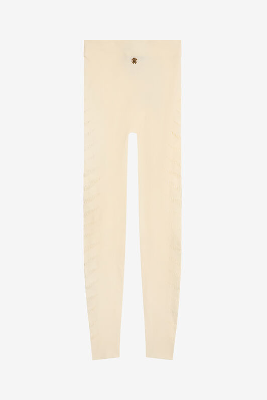 RC Elfenbeinfarbene Leggings mit Cut-outs Elfenbein UKT230-MA001
