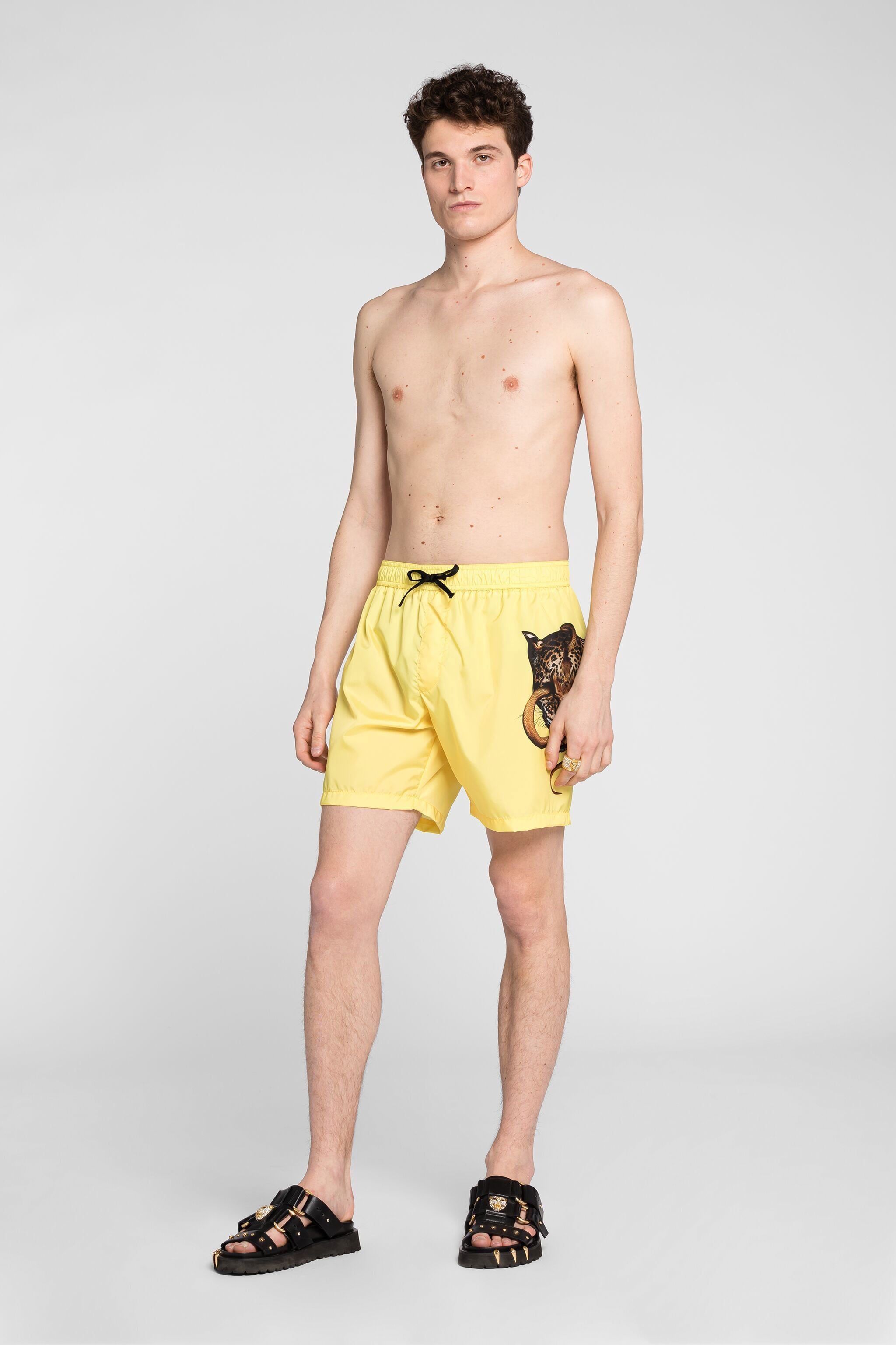 RC Jaguar And Snake-Print Swim Shorts RC Jaguar And Snake-Print Swim Shorts Yellow ONH05C-SB053