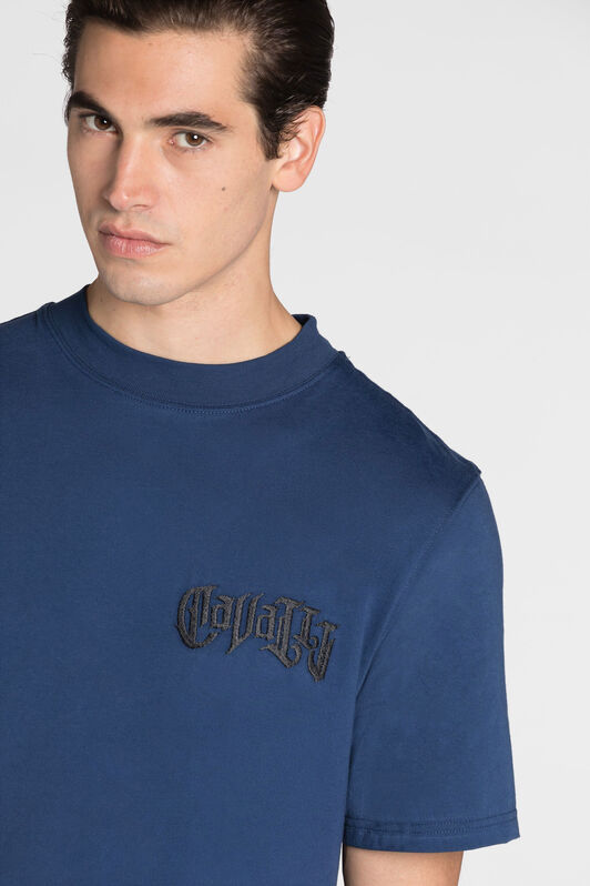 RC T-shirt à logo imprimé orné de cristaux Bleu foncé QRT61A-JD060