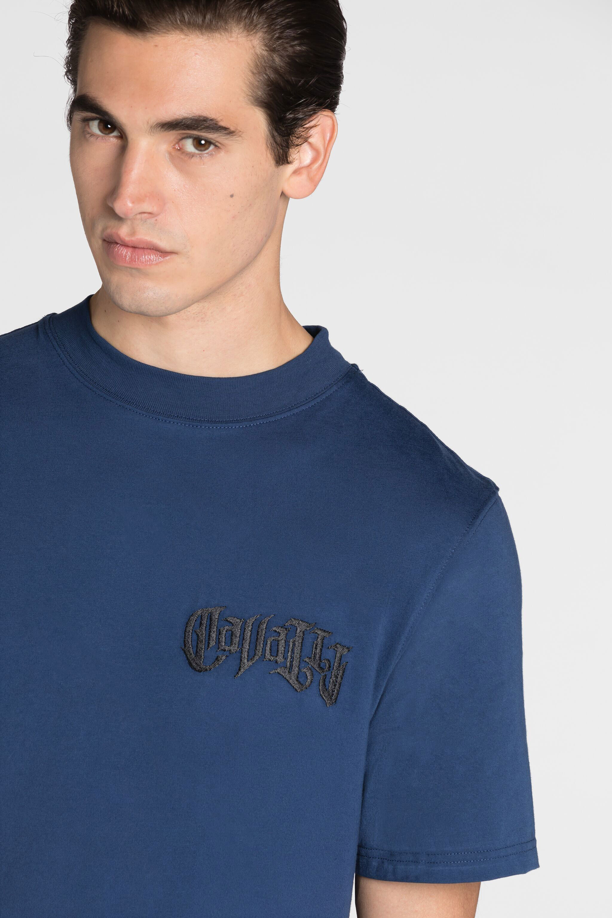RC T-shirt à logo imprimé orné de cristaux Bleu foncé QRT61A-JD060