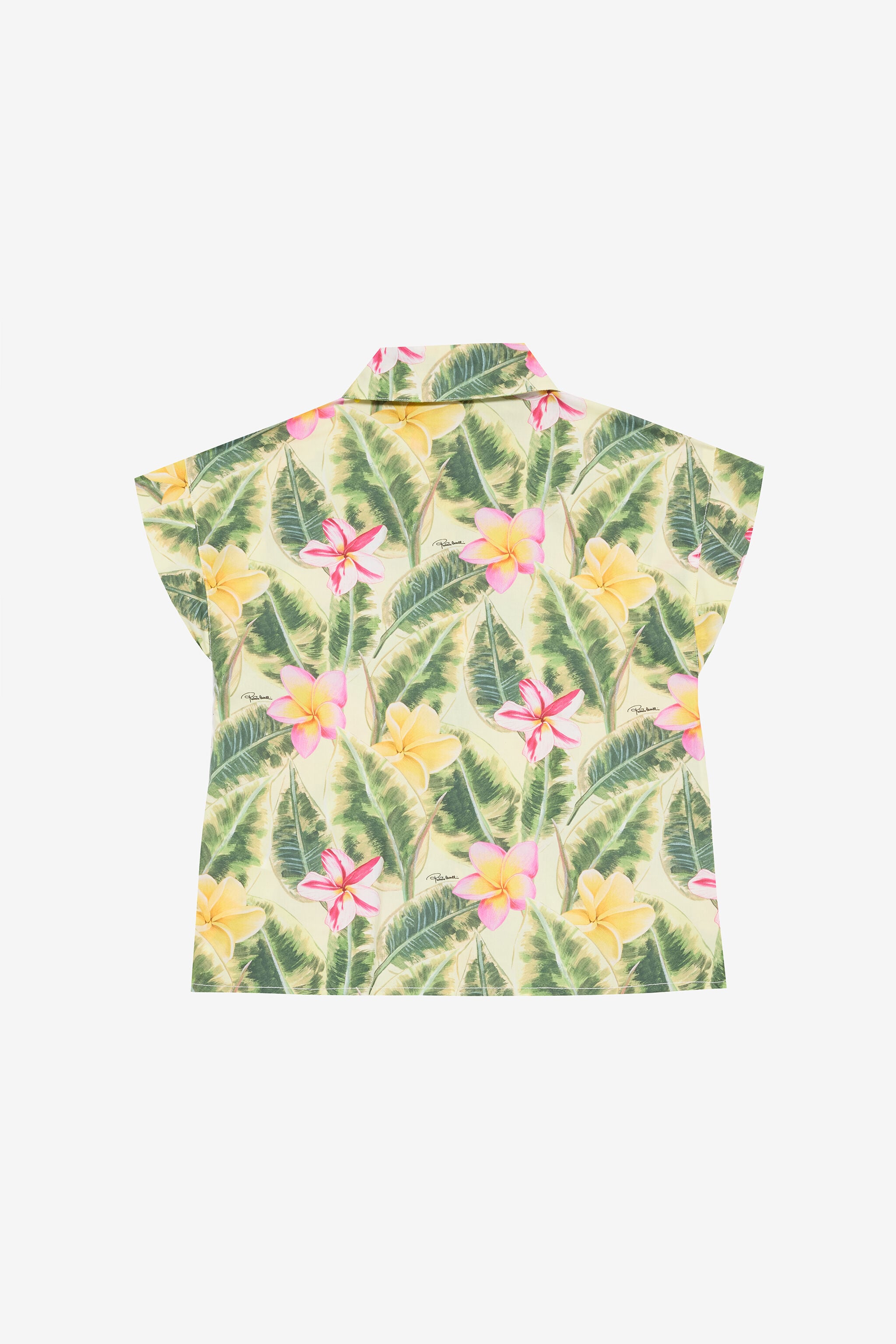 JU Shirt With Flower And Leaf Print JU Shirt With Flower And Leaf Print Light green UJT72A-7MO38