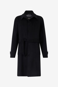 RC Cappotto nero con cintura e maniche raglan BLACK TOT50C-GA108
