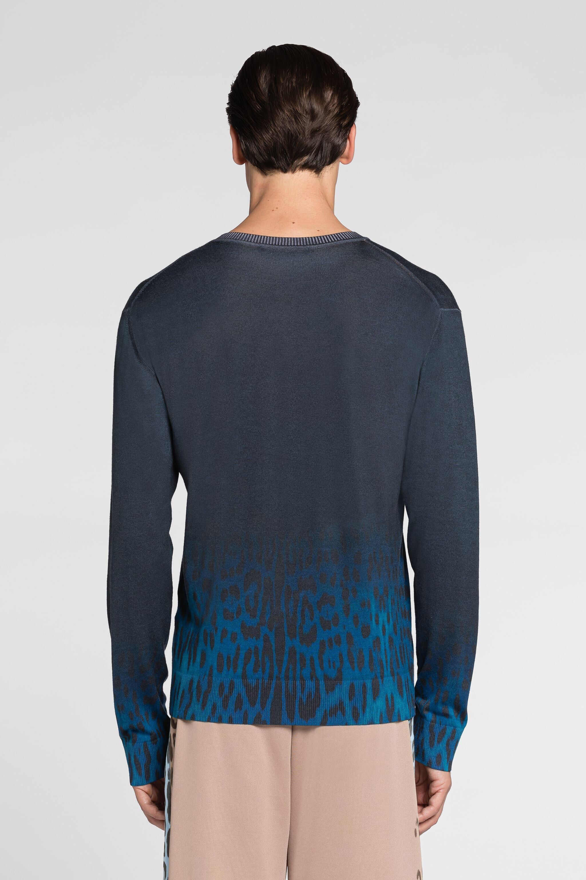 RC Jaguar Degrade print wool jumper Dark blue QRM606-MQ014