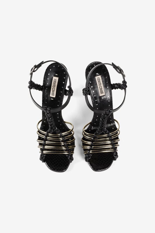 RC Snakeskin-print multi-strap sandals RC Snakeskin-print multi-strap sandals Black QKS018-PZI00