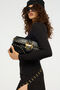 JC Black Studded Saddle Shoulder Bag With Snake Buckle JC Black Studded Saddle Shoulder Bag With Snake Buckle BLACK VFB035-VF667