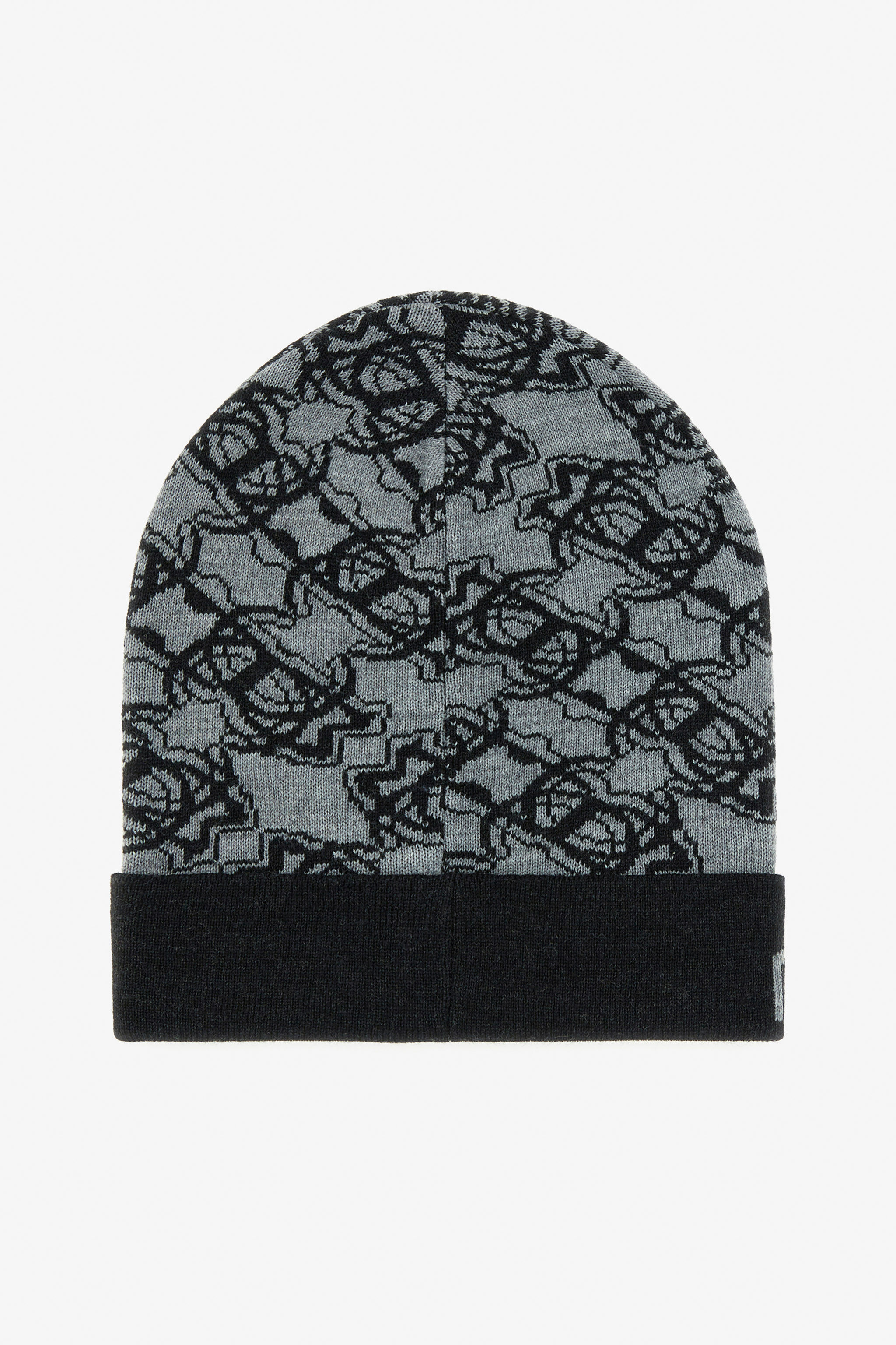 RC Wool Blend Beanie with RC Monogram and Logo RC Wool Blend Beanie with RC Monogram and Logo Black TALR13-IR030