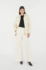 RC Jacket With belt And Python Pattern Ivory UKT410-4NN53